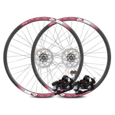 Imagem de Roda Aro 29 Rimaxx Cubo k7 e Kit Freio Disco Preto Vermelho