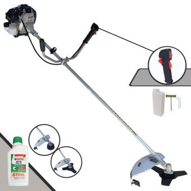 Imagem de Roçadeira Profissional Com Sistema Anti-Vibração Toyama TBC43-H À Gasolina 43cc 1,7HP 2 Opções de Corte Com Lâmina 3 Pontas + Carretel + ÓLEO STIHL