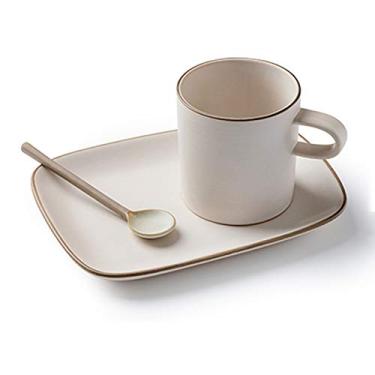 Imagem de Caneca Retro Rub Color Treatment Porcelain Cappuccino Cup and Long Saucer, Latte Cup Exquisite Breakfast Cup Frosted Ceramic for Latte, Cafe Mocha, Coffee Shop Coffe Cup Coffee Cup (Cor: Latão)