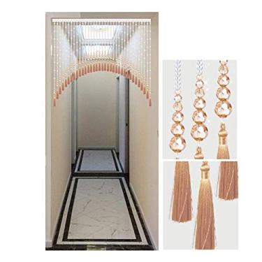 Imagem de ZJYWMM Cortina com contas de cristal cortinas de cordão de porta para passagem de porta banheiro sala de estar festa eventos decoração, personalização de tamanho (cor: A, tamanho: 160 x 100 cm-40
