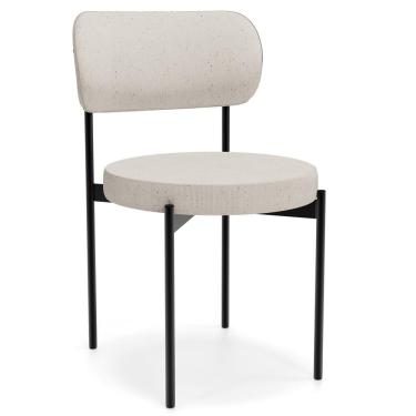 Imagem de Cadeira Decorativa Estofada Para Sala De Jantar Louvre L02 Linho Cru - Lyam Decor