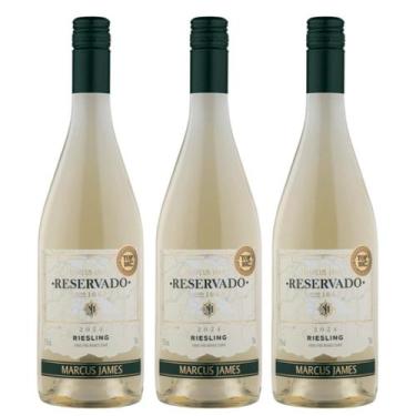 Imagem de Kit 3 Vinho Branco Suave Riesling Marcus James 750ml Vinicula Aurora