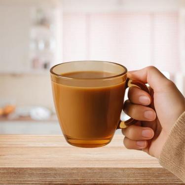 Imagem de Caneca de Vidro Grossa 310ml Thika Alta Qualidade âmbar