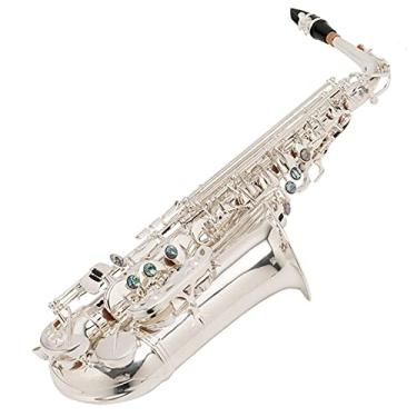 Imagem de Saxofone profissional Saxofone instrumento de latão adulto iniciante nível exame desempenho desempenho banhado a prata escultura latão saxofone kit iniciante