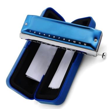 Imagem de Gaita profissional O instrumento de gaita cromática de 12 furos é feito de aço inoxidável durável (cor: G)