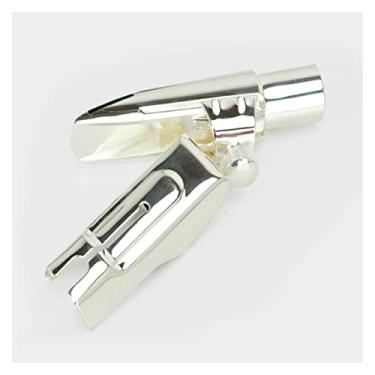 Imagem de Acessórios para saxofone Bocal de saxofone metálico com tampa de ligadura para saxofone tenor alto saxofone tenor profissional prateado