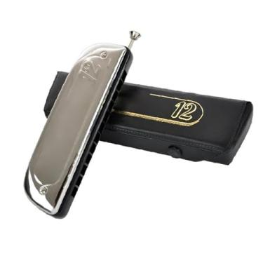 Imagem de Gaita cromática profissional chave de gaita C de furo G12 48 tons armônica (chave de G)