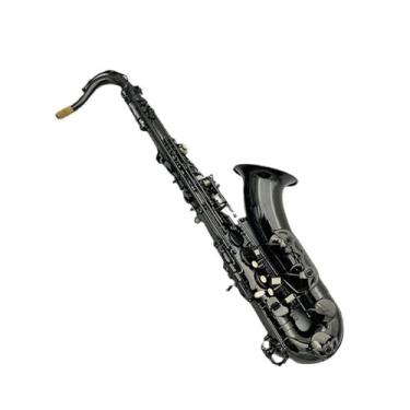 Imagem de Instrumento de saxofone saxofone tenor profissional para iniciantes instrumento de sopro de madeira B plano todo preto níquel