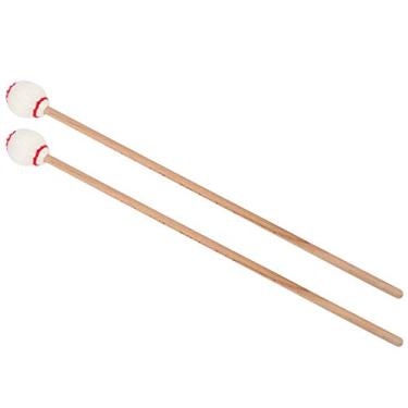 Imagem de Matybobe Marimba Mallets Acessórios de Percussão de Bordo Durável para Treinamento de Iniciantes (Mastro de Madeira de Cabeça Branca)