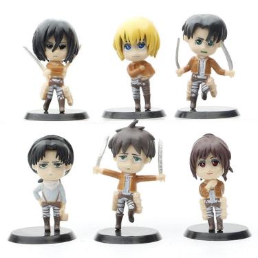 Imagem de Modelo de coleção de brinquedos de figuras de anime decorativo, 6 peças Mikasas Levi