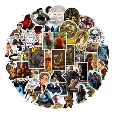 Imagem de Adesivos Uncharteds Anime em vinil impermeável, 50 unidades/pacote