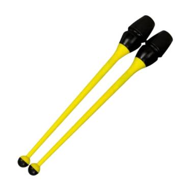 Imagem de Dynwave 2x Bastões de Ginástica Artística Conectáveis ​​para Crianças e Adultos - Equipamento de Treinamento Rítmico Artístico em Borracha, Amarelo