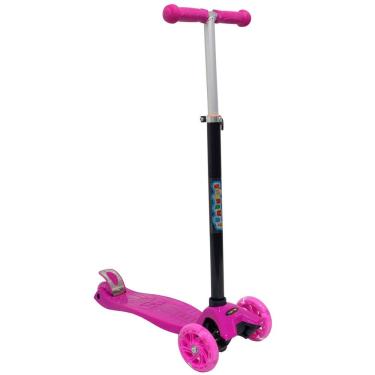 Imagem de Patinete Infantil 3 Rodas em Gel Freio Feminino Menina Rosa Importway BW-011-R