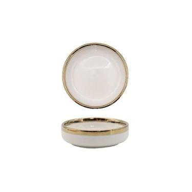 Imagem de prato de lanche Pratos pequenos de cerâmica Panela doméstica quente para molho para para tigela de sopa(Branco)