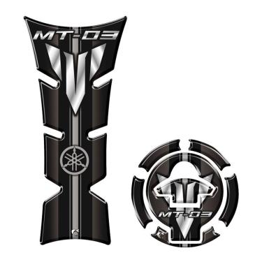 Imagem de Kit Adesivo Protetor Tanque E Bocal Moto Yamaha Mt-03 Preto Preto