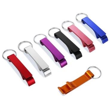 Imagem de KTOJOY Pacote com 7 abridores de garrafas de cerveja coloridos, chaveiro de metal premium, pequeno e prático, fácil de carregar