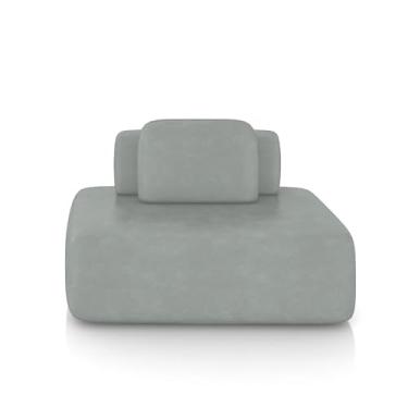 Imagem de Sofá Ilha Sala de Estar Modulado Dakota 142cm Encosto Almofada Solta PU Cinza G33 - Gran Belo