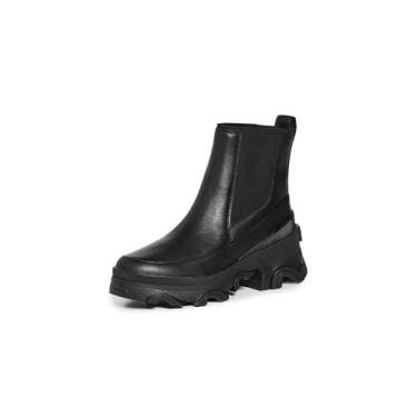 Imagem de SOREL Bota feminina Brex Chelsea — Bota de chuva de couro impermeável, Preto, preto., 8.5