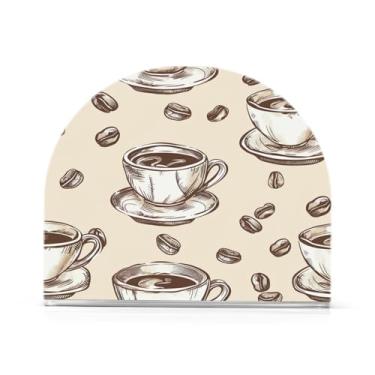 Imagem de Wassud Porta-guardanapos de acrílico para café e grãos, dispensador de guardanapos de papel moderno em forma de U para mesa, cozinha, sala de jantar, bancada 1 peça (comporta 50-60 guardanapos)