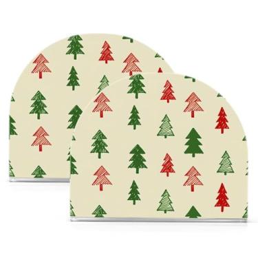 Imagem de Wassud Porta-guardanapos de acrílico para rabiscos de pinheiros, dispensador de guardanapo de papel moderno em forma de U para mesa, cozinha, sala de jantar, bancada 2 peças (comporta 50-60