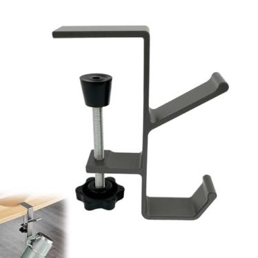 Imagem de Gancho Portátil de Mesa com Clamp para Bolsa Escolar Fone Ouvido - Design Giratório em Liga Alumínio