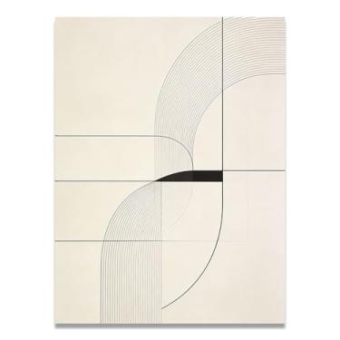Imagem de LKXGRRSFG Arte em tela minimalista Clean Lines: Serenidade tons neutros grande área em branco para decoração de espaço calmo 11,20 x 45 cm sem moldura
