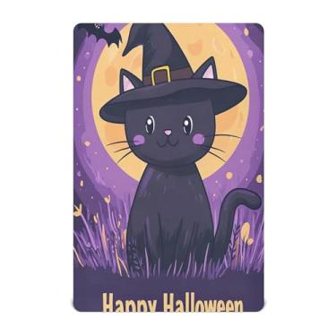 Imagem de xigua Lençóis de berço com desenho de gato preto para meninas e meninos, lençol macio e respirável adequado para berço padrão e cama infantil 71 x 132 cm