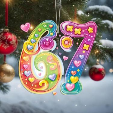 Imagem de Enfeites de Natal Dia dos Namorados 67 Meme para pendurar, enfeites de árvore de Natal feitos à mão, decoração de carro e casa - Presente de Natal, decoração de artesanato em acrílico, ideias de troca