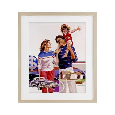 Imagem de Stupell Industries Retrato de nostalgia de família retrô impressão emoldurada branca sob vidro, design por Wind River Studios, 16 x 13