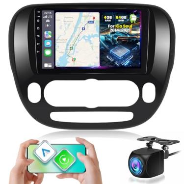 Imagem de [4+64G] para Kia Soul 2014-2019 Upgrade Radio: NHOPEEW 9 polegadas IPS Touchscreen Android Stereo - Carplay sem fio e Android Auto, página inicial personalizada, 5G/WiFi, GPS, DSP/EQ, SWC + câmera de