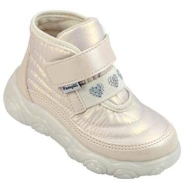 Imagem de Tênis Botinha Menina Infantil Pampili Menina com LED, Sola Iluminada Colorida, Fechamento em Ajustável, Detalhe de Coração com Brilho (Off White, BR, Criança de 1 a 3 anos, Numérico, 22)