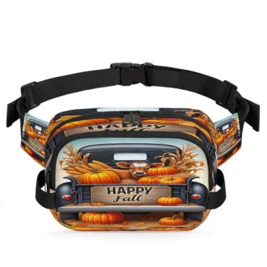 Imagem de Pochete laranja de abóbora de outono para mulheres e homens com alça ajustável, bolsa transversal, bolsa de peito, bolsa tiracolo, Cor 1