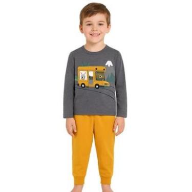 Imagem de Conjunto Camiseta Manga Longa Calça Moletinho Infantil Kyly-Masculino