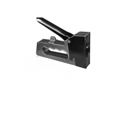 Imagem de Grampeador Para Tapeceiro com 100 Grampos, Compatível com Grampos 4mm/6mm/8mm, Estrutura Metálica, Preto, 320g, 12x2.5x18cm