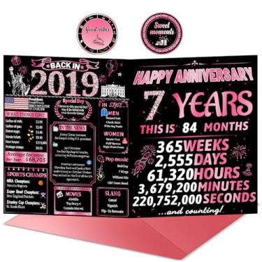 Imagem de VivaGem 7th Anniversary Card for Him Her Copper Anniversary Decoration for Wife Husband Couple, 7 Year Old Wedding Gift for Mom Dad Parents, Funny Gifts for Women Men, Back in 2019