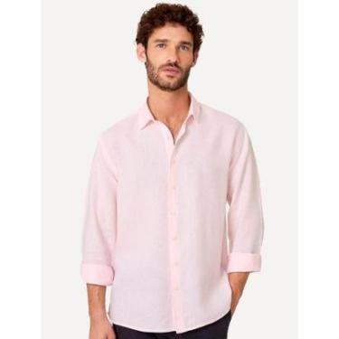 Imagem de Camisa Dudalina Masculina Slim Tricoline Lisa Rosa-Masculino