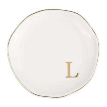 Imagem de Bandeja de joias de cerâmica, anel decorativo para organizar brincos, colares, pulseiras, chaves de relógio, presentes de aniversário para mulheres, G, branco