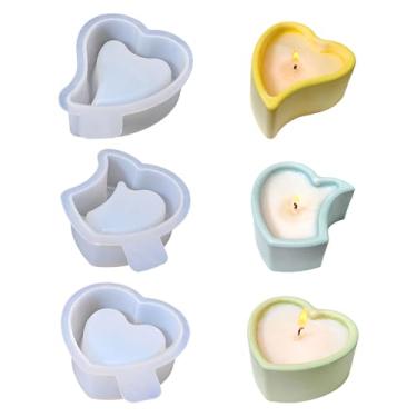 Imagem de RESIN GO Conjunto de moldes de silicone para vaso de flores em forma de coração, moldes de gesso, caixa de armazenamento de suculentas, molde de resina para resina epóxi, gesso, arte em concreto