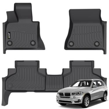 Imagem de Jenofa Tapetes de carro para BMW X5 (F15) 2014-2018 e BMW X6 2015-2016 Tapetes para todos os climas Forro automotivo Tapete de carro personalizado para X5 PHEV antiderrapante impermeável durável