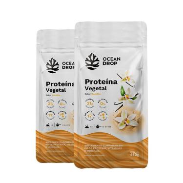 Imagem de Kit 2 Proteína Vegetal Ocean Drop 450G Sabor Baunilha