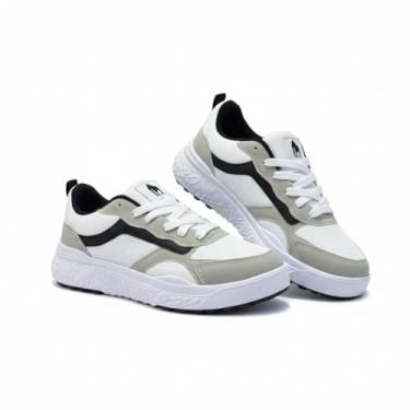 Imagem de Tenis Casual Sport Masculino King One, Adulto Cano Baixo estilo Old Skool - Academia Leve e Confortável (Branco, BR, Adulto, Numérico, 39)