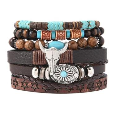 Imagem de LOTSOF Pulseira de contas turquesa ocidental, estilo faroeste chique com contas para shows country, roupas de vaqueira e joias Boho, Springs1, Turquesa Miçangas, Sem Pedra Preciosa