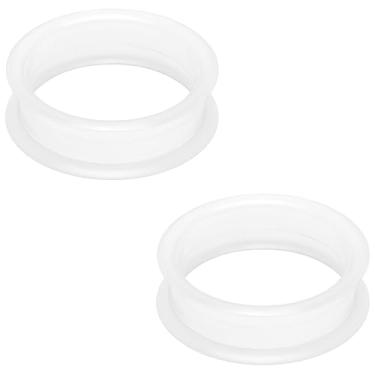 Imagem de Gadeaila Kit de alargadores de orelha de silicone sólido de plástico espesso transparente - Conjunto de alargador de orelha preto de 50 mm para mulheres e homens, 6mm, Plástico Borracha Silicone, Não