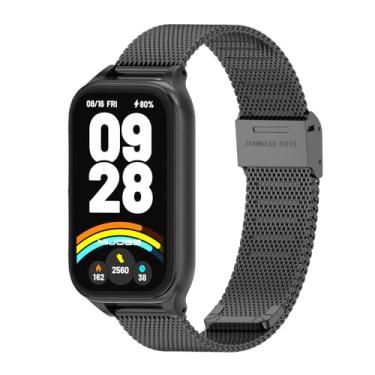Imagem de MIJOBS Pulseira para Xiaomi Smart Band 9 Active/Redmi Smart Band 3 de aço inoxidável de substituição para Xiaomi Mi Band 9 Active Fitness Tracker