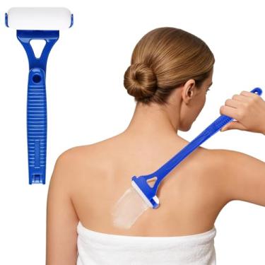 Imagem de Aplicador de loção para as costas, aplicador de loção corporal de cabo longo de 47 cm para costas com esponja removível, aplicador de loção de fácil alcance para idosos, aplique autobronzeador