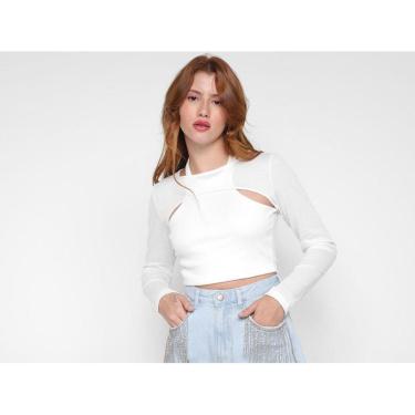 Imagem de Blusa Cropped Vista   x Letticia Munniz Ribana Cut Out Manga Longa-Unissex