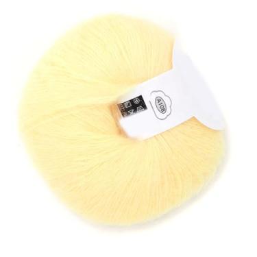 Imagem de TARSHYRY Fio de lã Mohair Macio, Fibra de tricô Premium para Cachecóis, Suéteres, Chapéus, Com Anti-bolinhas, Anti-encolhimento, Lavável à Mão, Fácil Cuidado, 12 Cores Opcionais (02 ganso amarelo)
