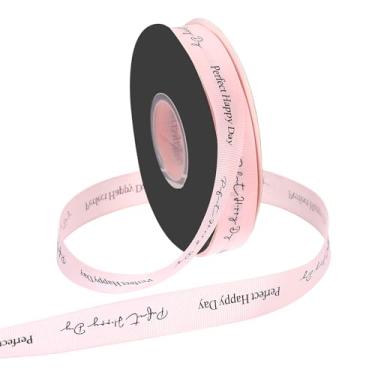 Imagem de PATIKIL Fita de gorgorão personalizada, 65/81 cm x 40 metros, fita de poliéster perfeita para festas de fim de ano, decoração de casamento, embrulho de presente, rosa claro