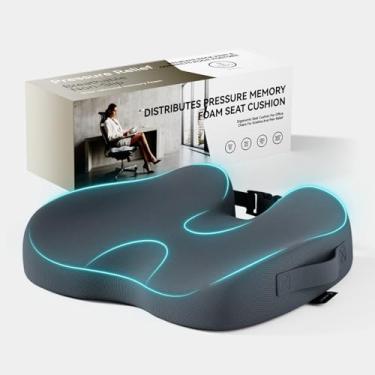 Imagem de Almofada de assento extra grande de espuma viscoelástica para cadeira de escritório, carro e casa – Almofada ergonômica para alívio da dor ciática e cóccix, travesseiro confortável para sentar