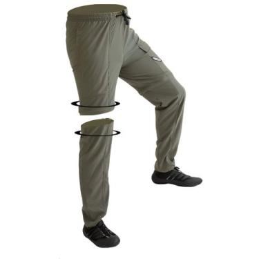 Imagem de Calça Esportiva Vira Bermuda Mar Negro Masculina Combat UV50 Musgo Tri